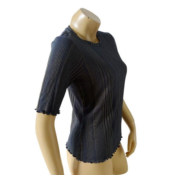 JESSICA SIMPSON Womens Size Large Declyn Bodycon Lettuce Edge Shirt Top NWT - Picture 3 of 9